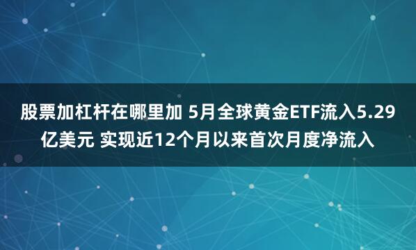 股票加杠杆在哪里加 5月全球黄金ETF流入5.29亿美元 实现近12个月以来首次月度净流入