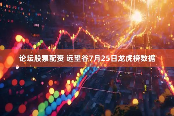 论坛股票配资 远望谷7月25日龙虎榜数据